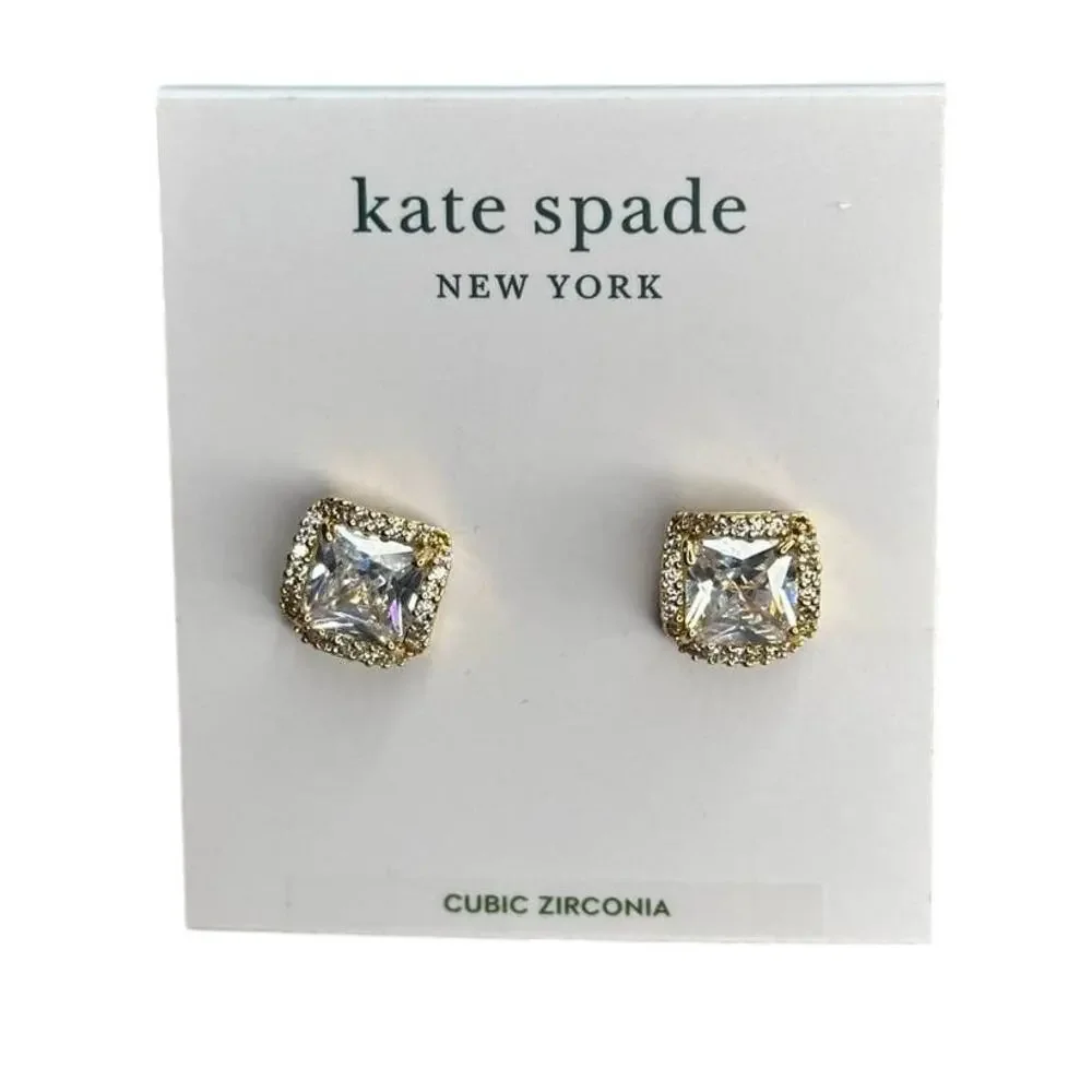 Kate Spade New York That Sparkle Princess Cut Large Studs Earrings